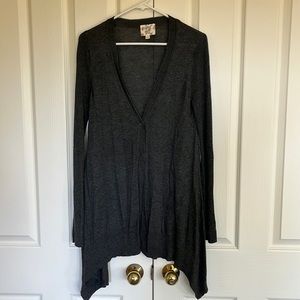 Super functional wear over anything grey jersey cardigan